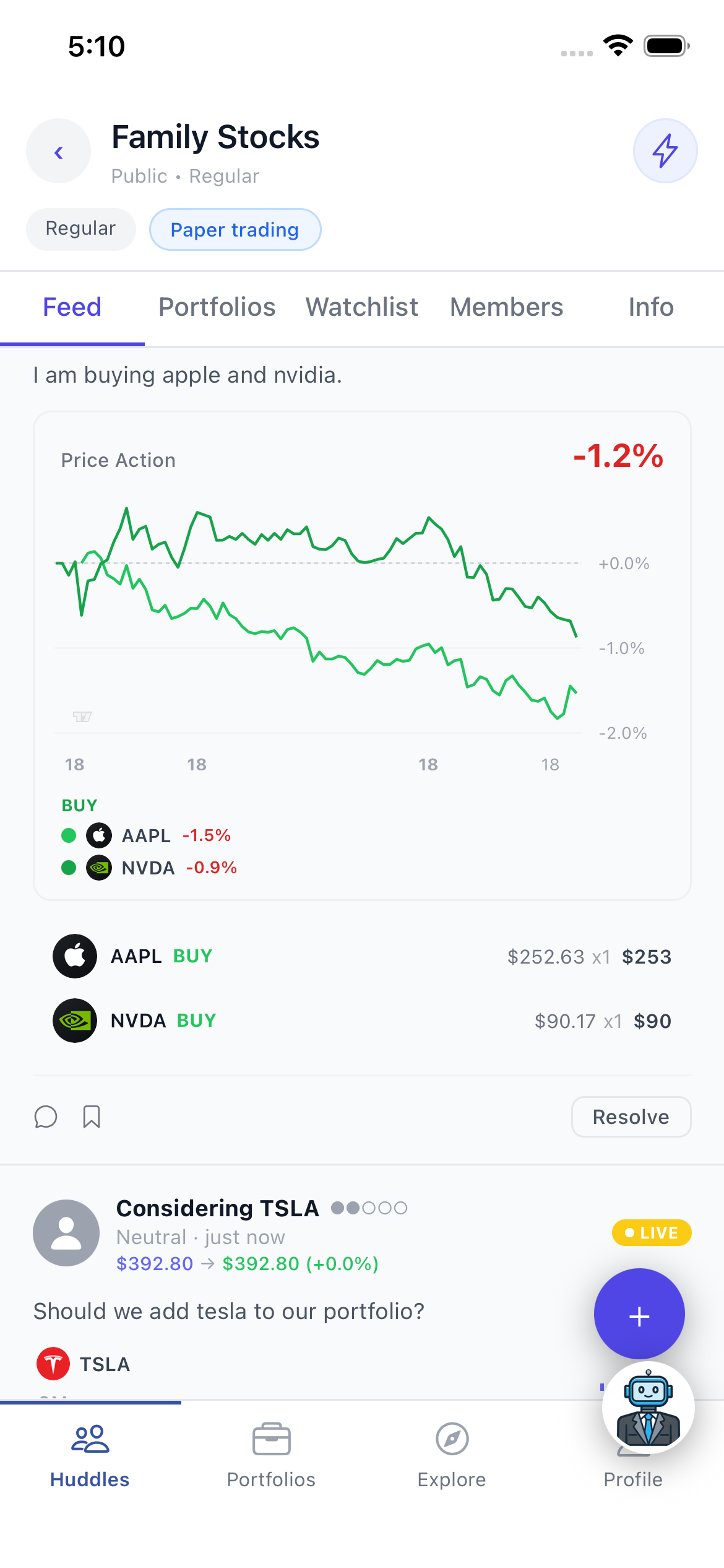 Post and copy trades